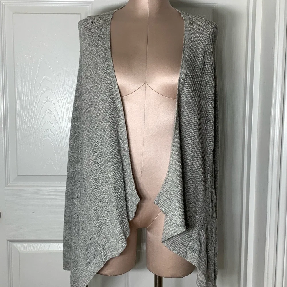 Moth by Anthropologie Gray Waterfall Knot Sweater